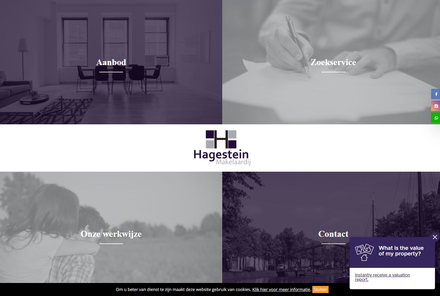 Screenshot der Website von www.hagesteinmakelaardij.nl