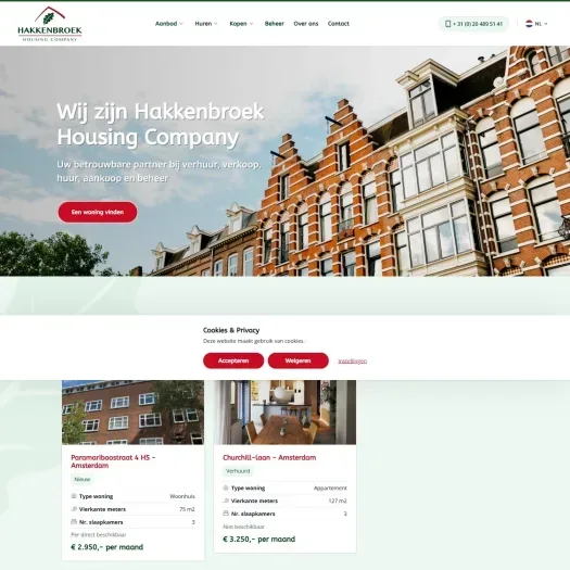 Screenshot van de website van www.hakkenbroek.com