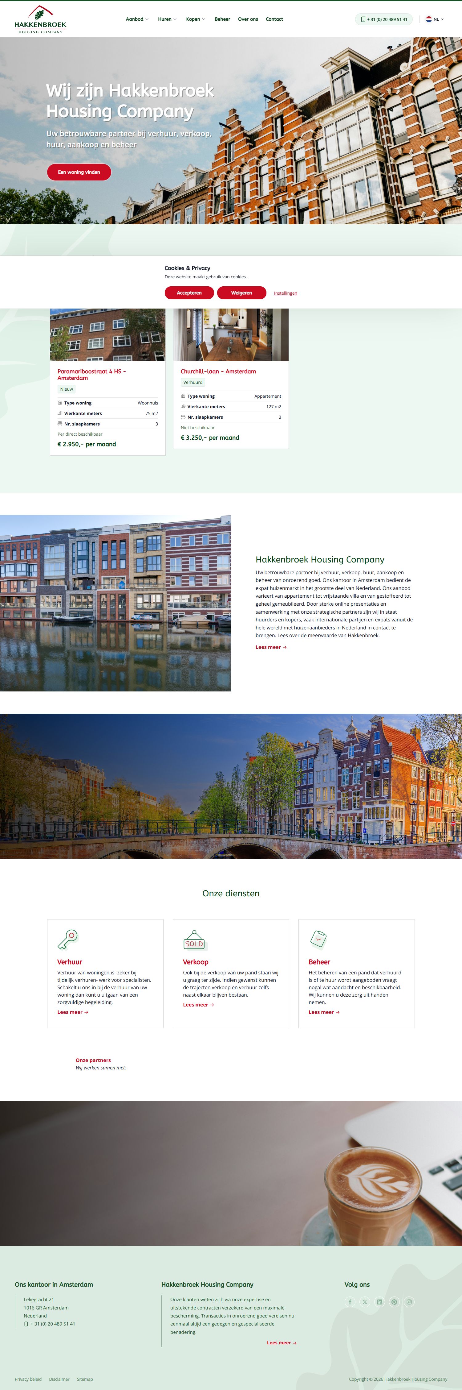 Screenshot of the website of www.hakkenbroek.com