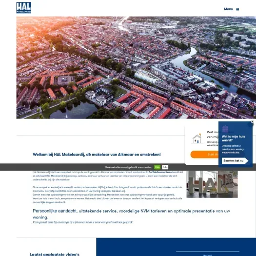 Screenshot of the website of www.halmakelaardij.nl
