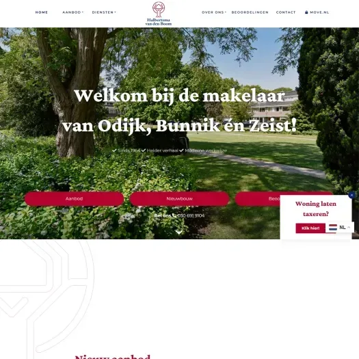 Screenshot of the website of www.hvdb-online.nl