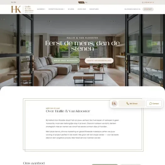 Screenshot van de website van www.hallie-vanklooster.nl