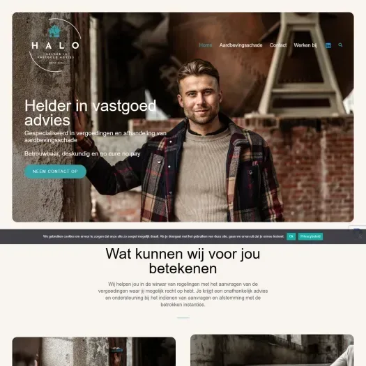 Screenshot van de website van www.halovastgoed.nl