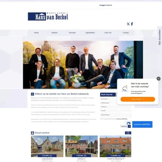Screenshot van de website van www.hansvanberkel.nl