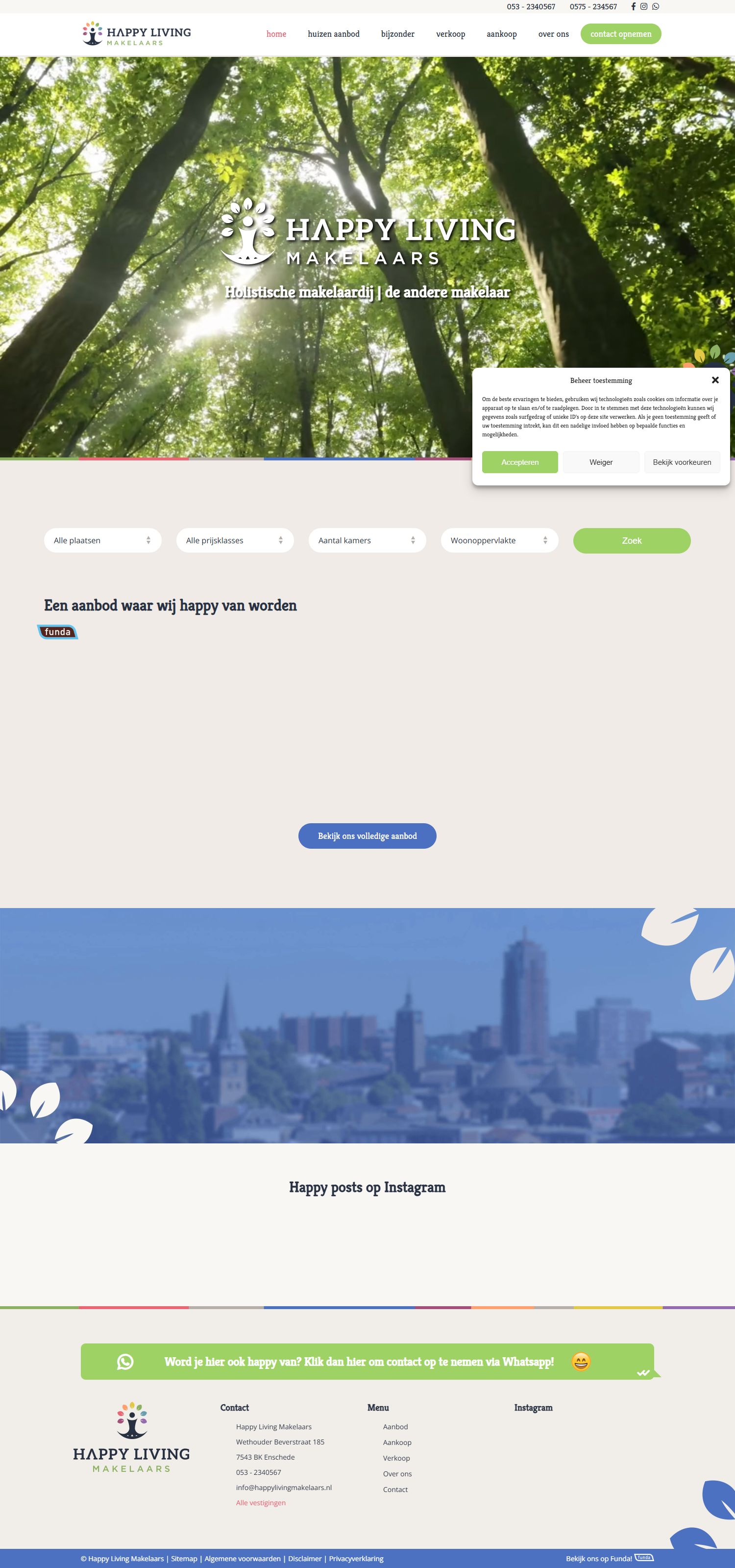 Capture d'écran du site web de www.happylivingmakelaars.nl