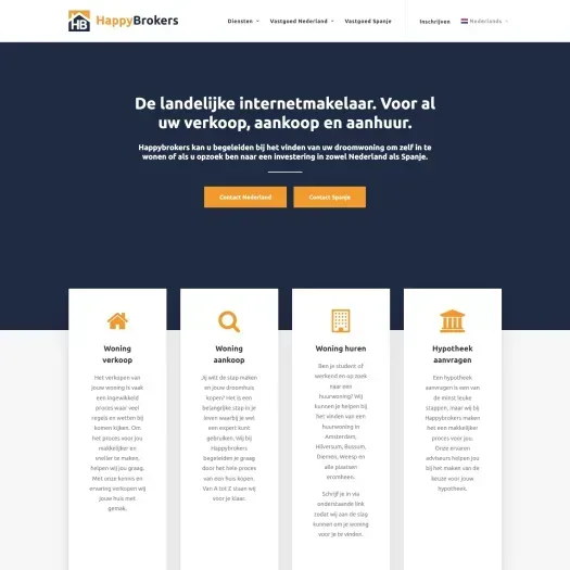 Screenshot der Website von www.happybrokers.nl