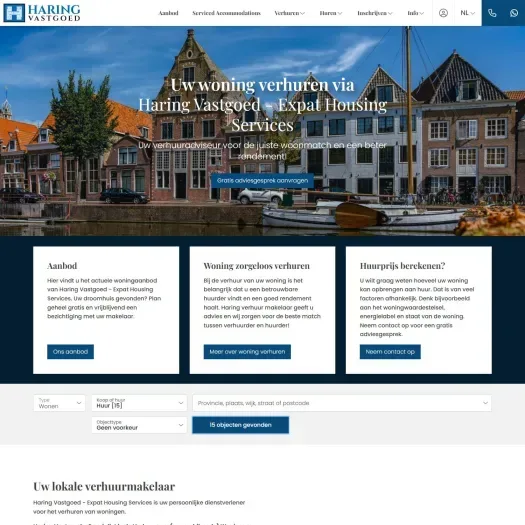 Screenshot van de website van www.haringverhuurmakelaar.nl