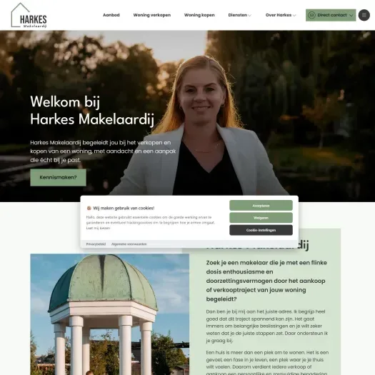 Screenshot der Website von www.harkesmakelaardij.nl