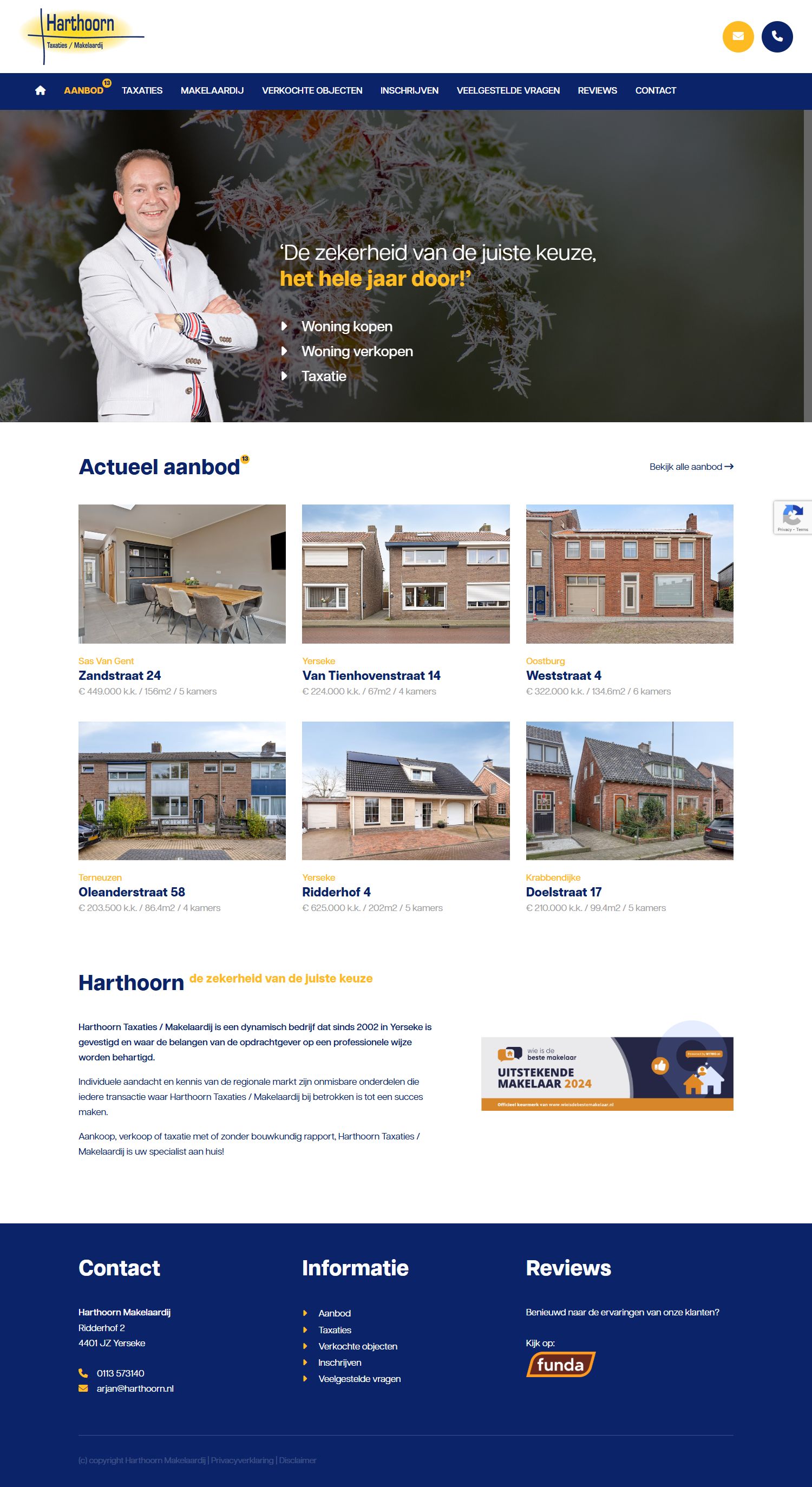 Screenshot der Website von www.harthoorn.nl