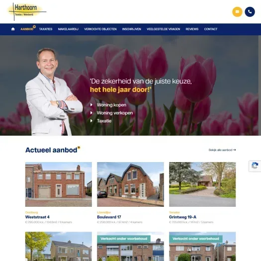 Screenshot of the website of www.harthoorn.nl
