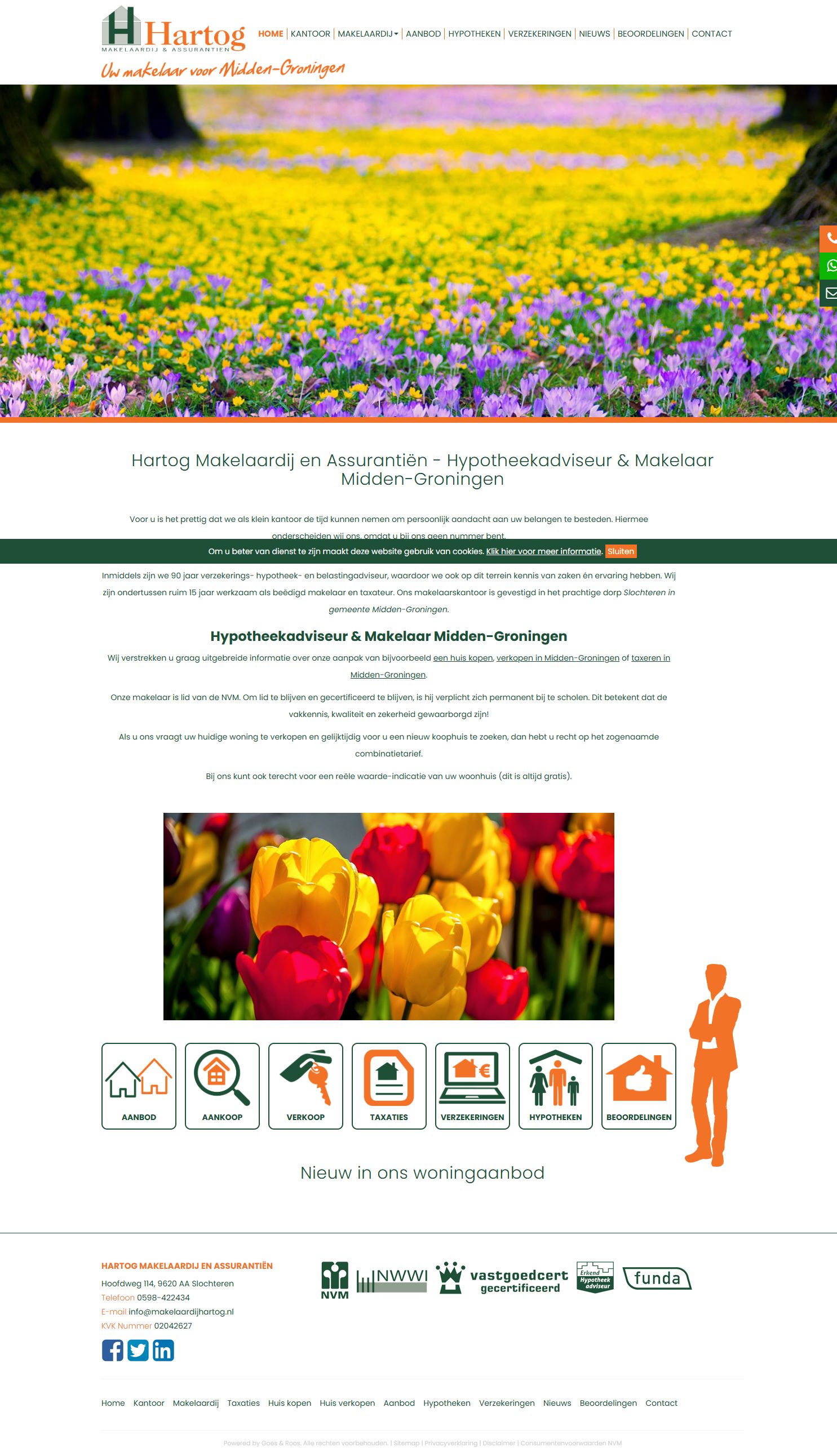 Screenshot der Website von www.makelaardijhartog.nl