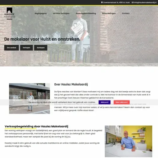 Screenshot of the website of www.haulezmakelaardij.nl