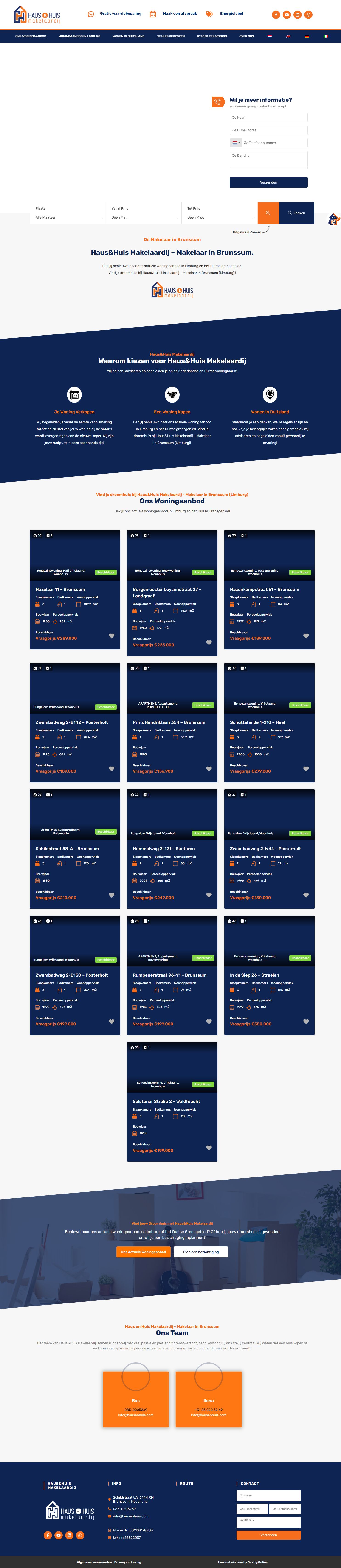 Screenshot der Website von www.hausenhuis.com