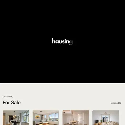Screenshot van de website van www.hausing.com