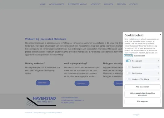 Screenshot der Website von www.havenstadmakelaars.nl
