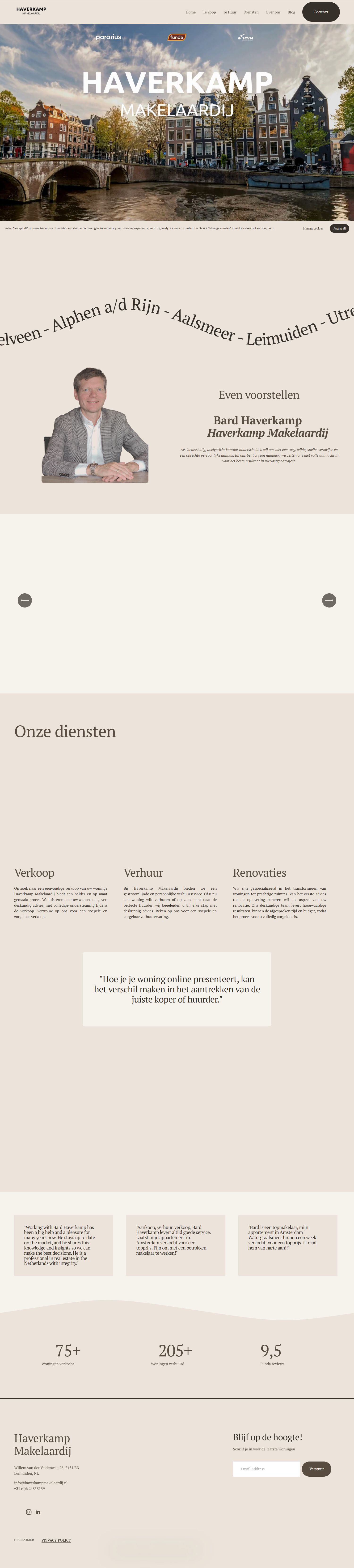 Screenshot van de website van www.haverkampmakelaardij.nl