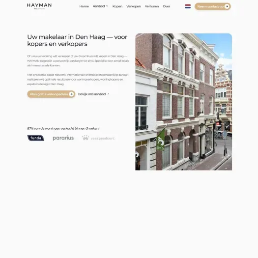 Capture d'écran du site web de www.haymanrealestate.nl