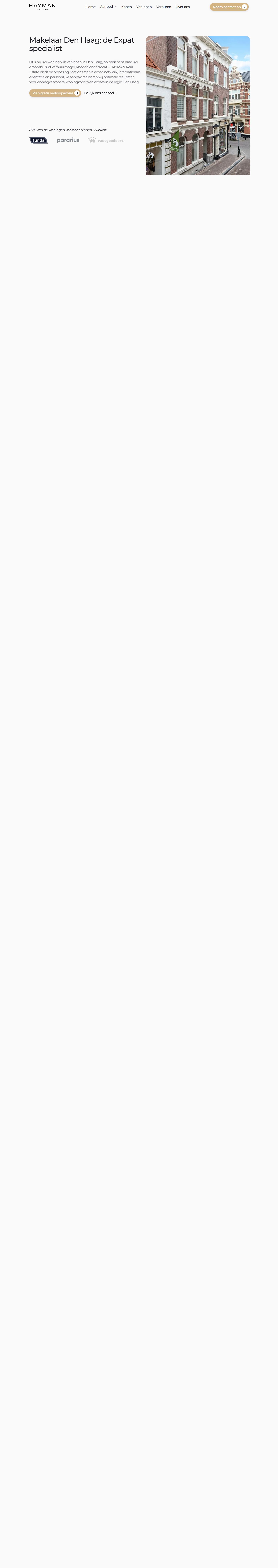 Screenshot of the website of www.haymanrealestate.nl