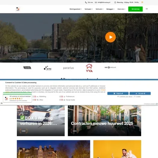 Capture d'écran du site web de www.hbhousing.nl