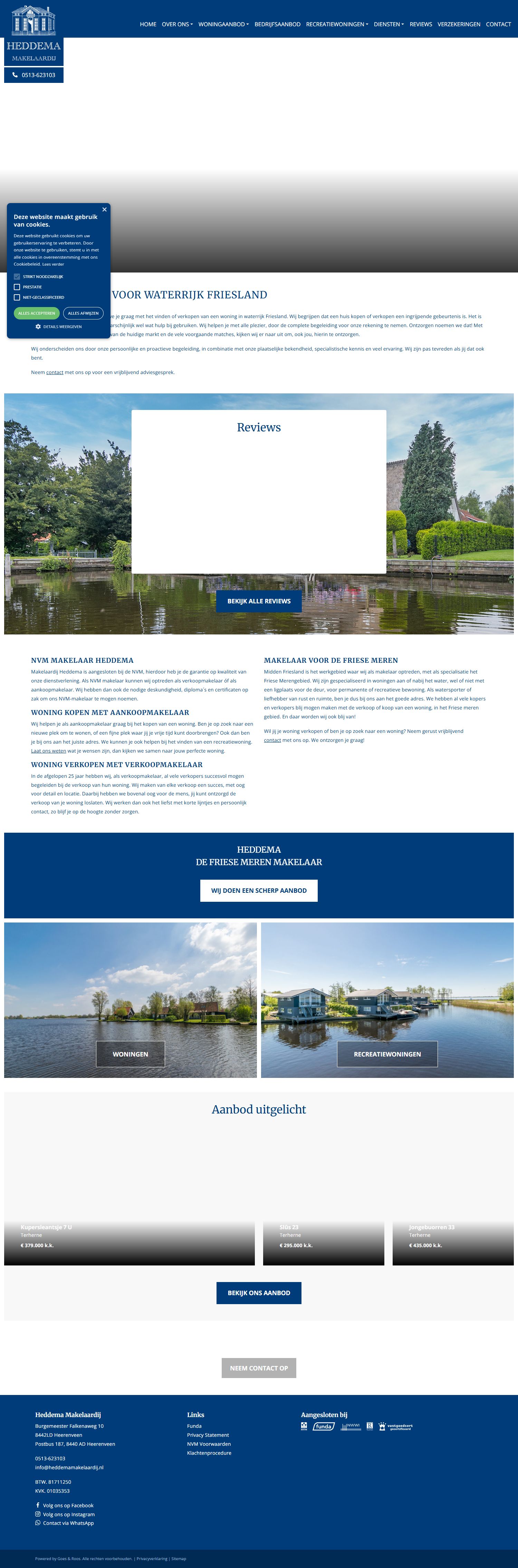 Screenshot of the website of www.heddema.nl