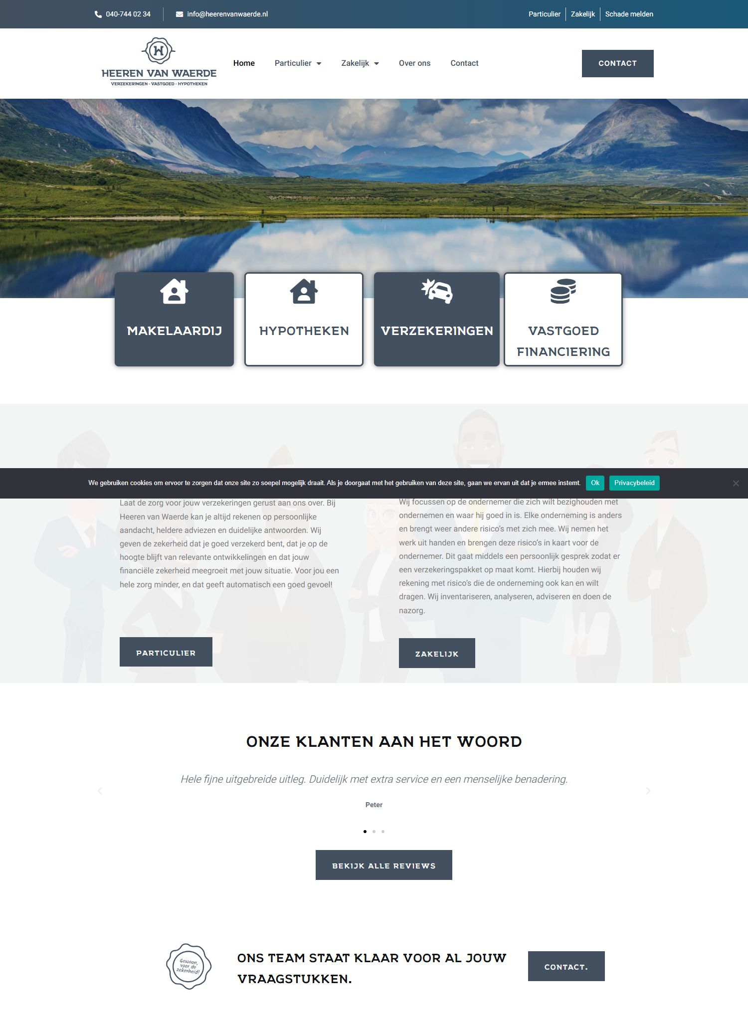 Screenshot van de website van heerenvanwaerde.nl