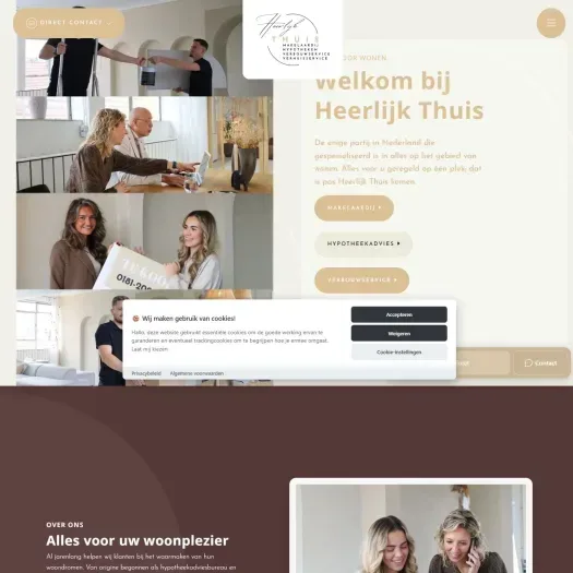 Screenshot van de website van www.mijnheerlijkthuis.nl
