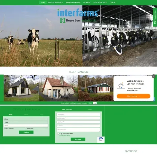 Screenshot of the website of www.heeroboer.nl