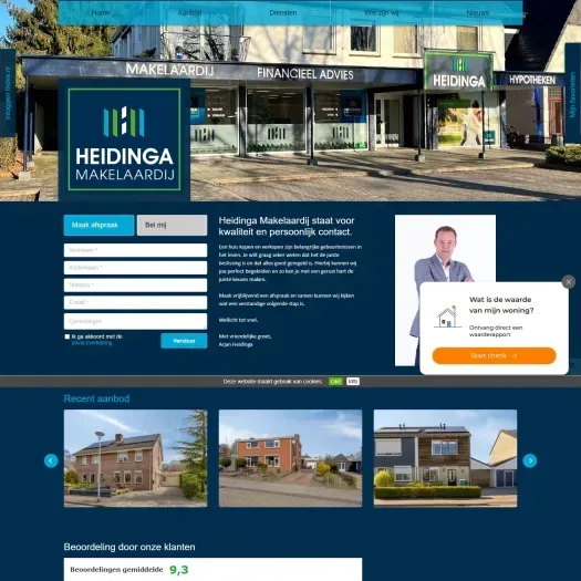 Screenshot der Website von heidingamakelaardij.nl
