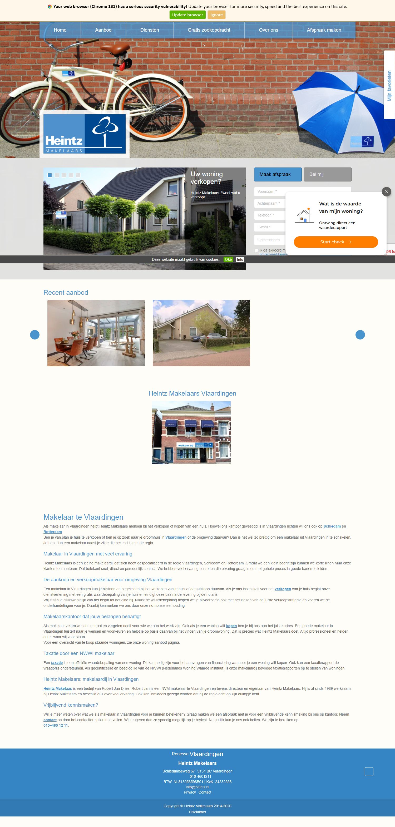 Screenshot der Website von www.heintz.nl