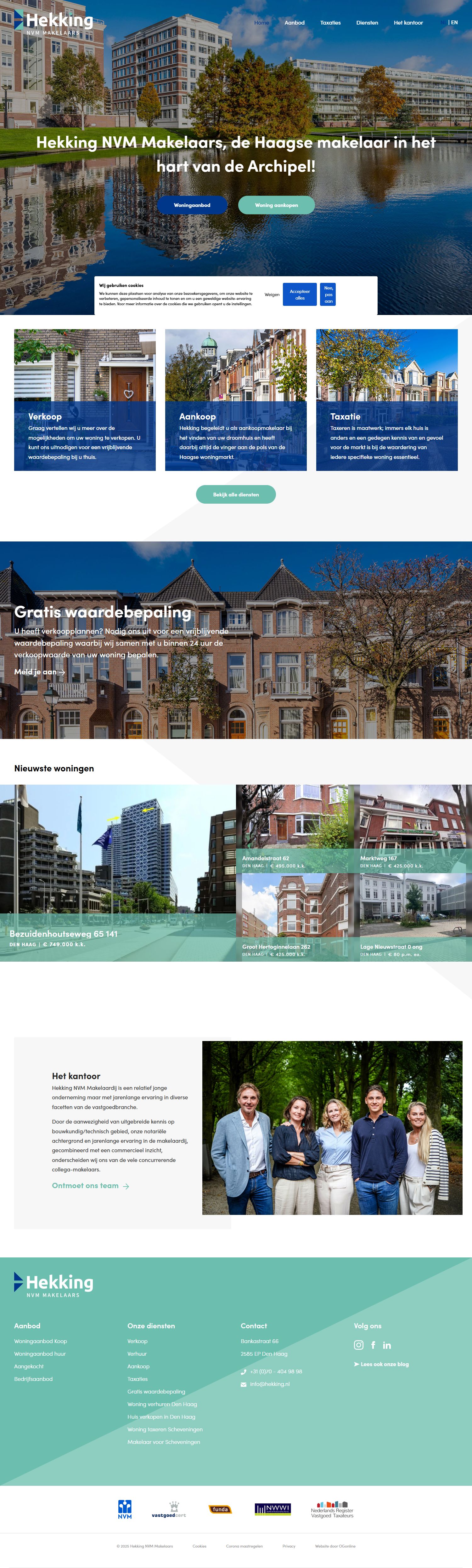 Screenshot der Website von www.hekking.nl