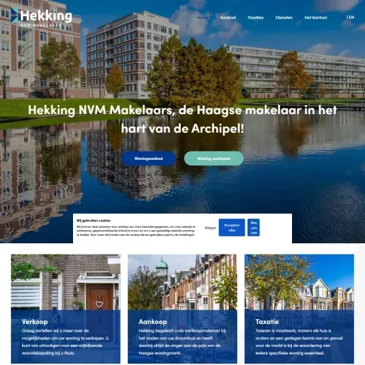 Screenshot of the website of www.hekking.nl
