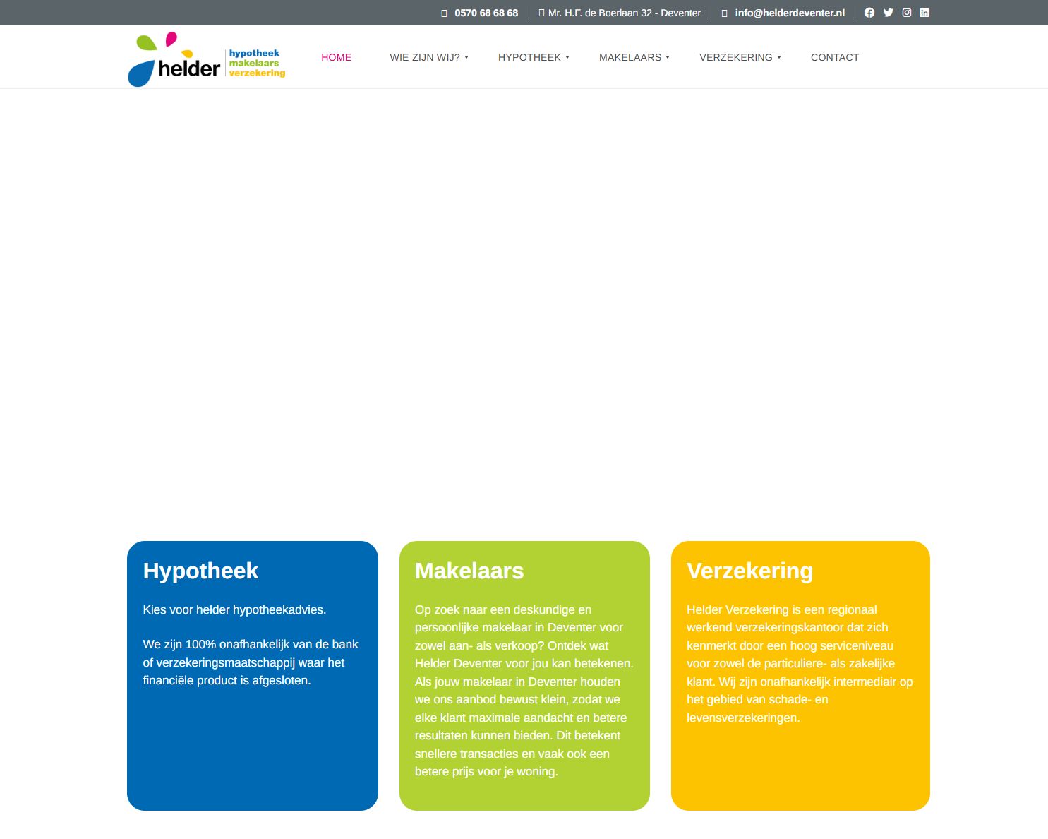Screenshot der Website von www.helderdeventer.nl