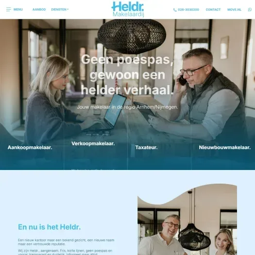 Screenshot of the website of www.heldrmakelaardij.nl