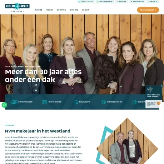 Screenshot van de website van www.helmheus.nl