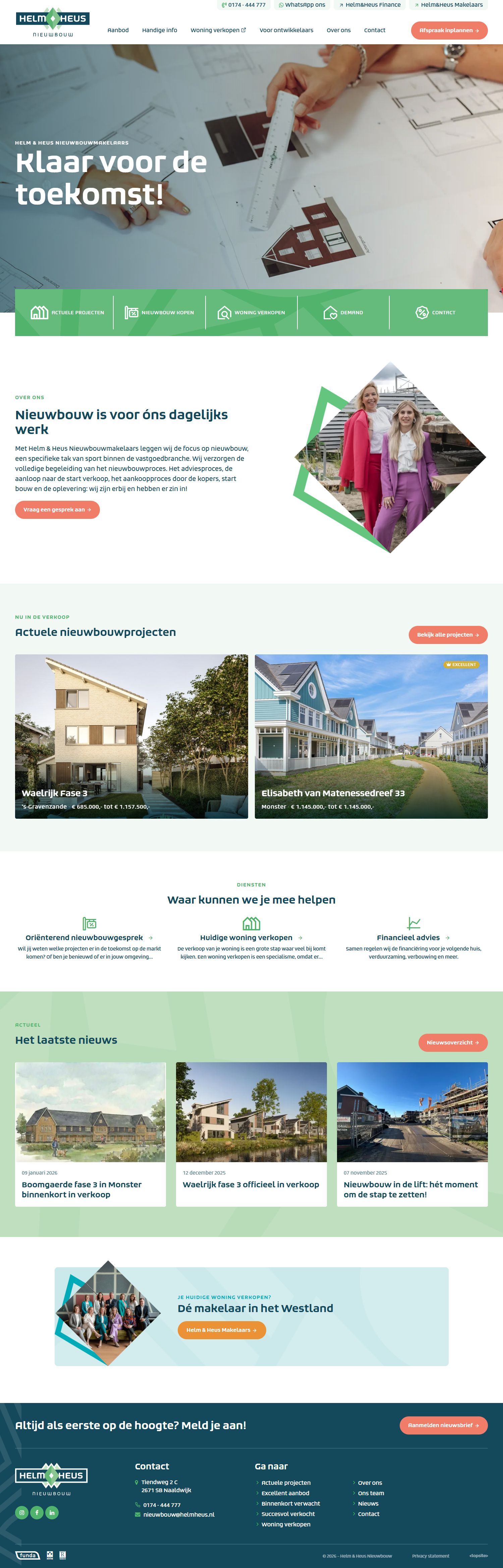 Screenshot of the website of www.helmheusnieuwbouw.nl
