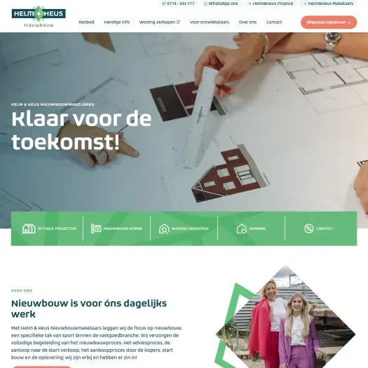 Screenshot of the website of www.helmheusnieuwbouw.nl