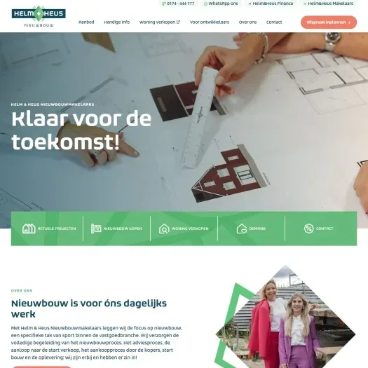Screenshot van de website van www.helmheusnieuwbouw.nl