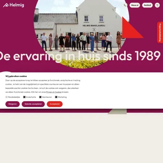 Screenshot van de website van www.helmigmakelaardij.nl