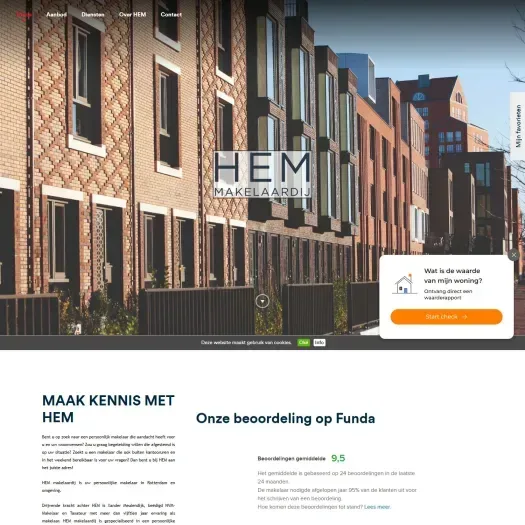Capture d'écran du site web de www.hem-makelaardij.nl