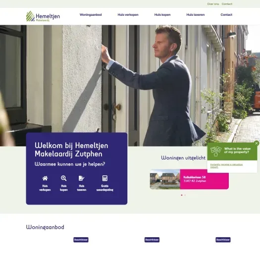 Capture d'écran du site web de www.hemeltjenmakelaardij.nl