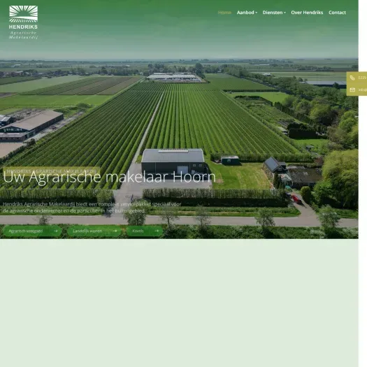 Screenshot van de website van uwagrarischemakelaar.nl