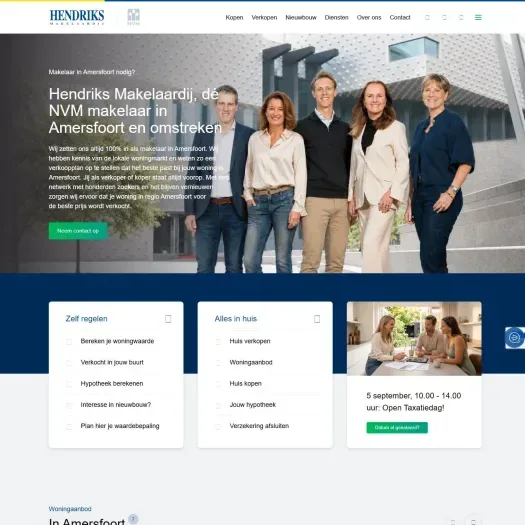 Screenshot van de website van hendriks.nl