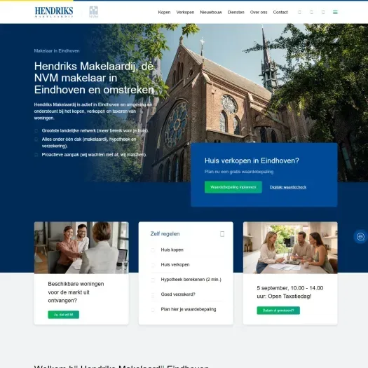 Screenshot van de website van hendriks.nl