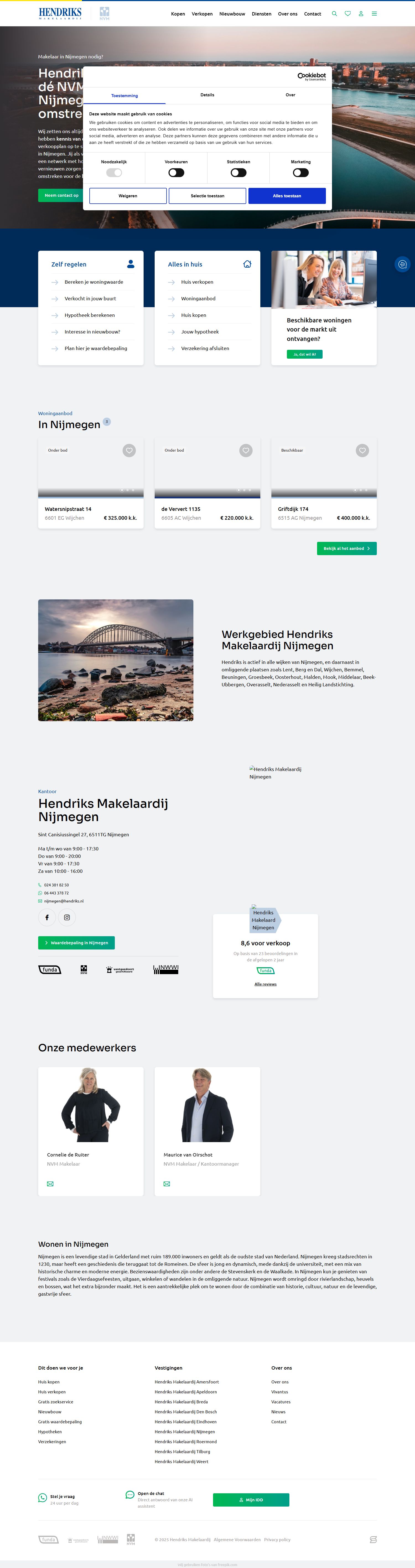 Screenshot der Website von hendriks.nl