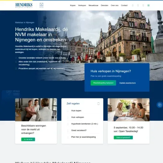 Screenshot van de website van hendriks.nl