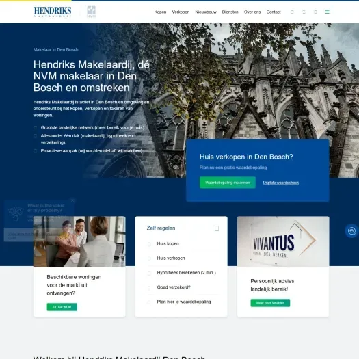 Screenshot van de website van hendriks.nl