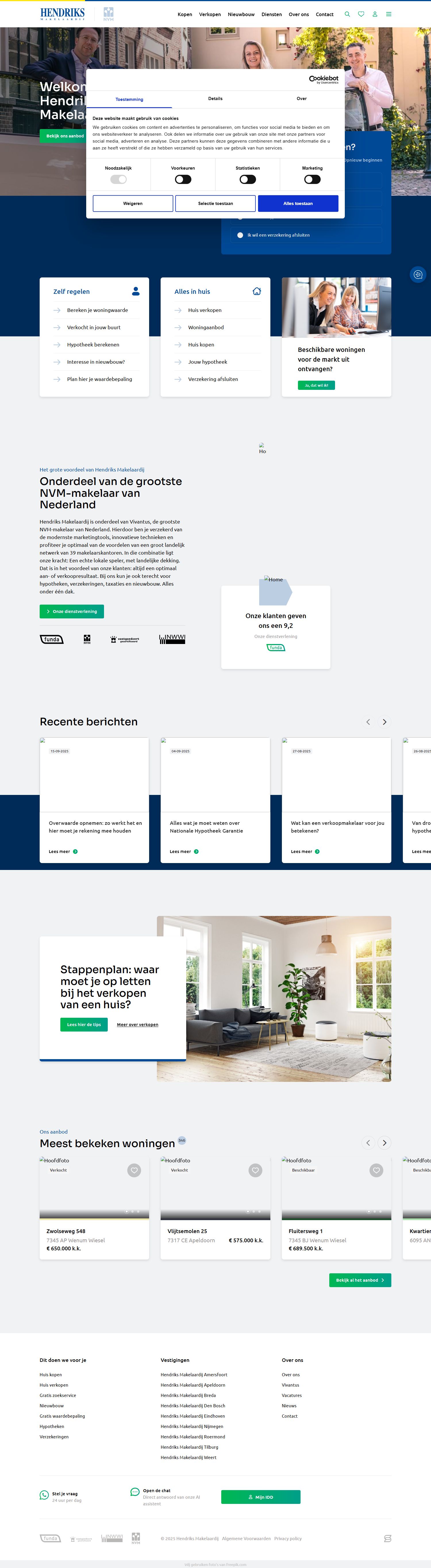 Screenshot der Website von hendriks.nl