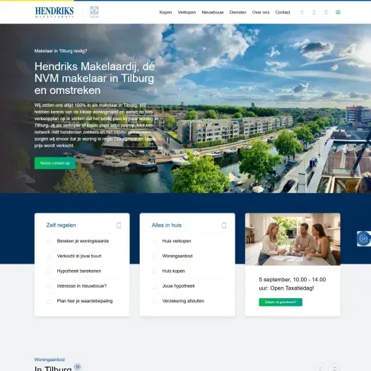 Screenshot van de website van hendriks.nl