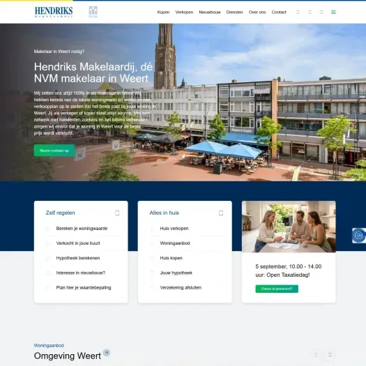 Screenshot van de website van hendriks.nl