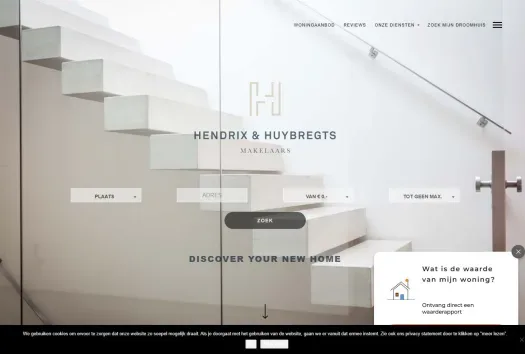 Screenshot of the website of www.hendrixhuybregts.nl